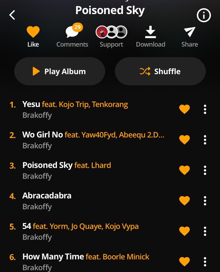 2yrs old today #Poisonedsky with the bros <a href="/kojo_vypa/">Kojo Vypa</a> <a href="/JoQuaye/">Mr Akwei Hustler</a> <a href="/lhardd_/">Lhard</a> <a href="/Tenkorang4u/">lifestyle</a> <a href="/yaw40fyd_music/">Yaw40!</a> <a href="/abeequ_d3mi/">AbeequD3mi</a>  link here audiomack.com/brakoffy-1/alb…