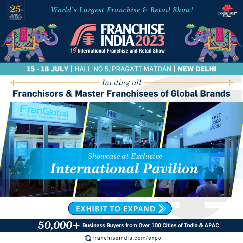 Franchise India 2023: Explore Boundless Franchise Opportunities with Global Brands. Calling all Franchisors and Master Franchisees to Join Us and Ignite Business Success!

Date: July 15-16, Hall No. 5 Pragati Maidan, New Delhi

Link: lnkd.in/dz4BSb6P