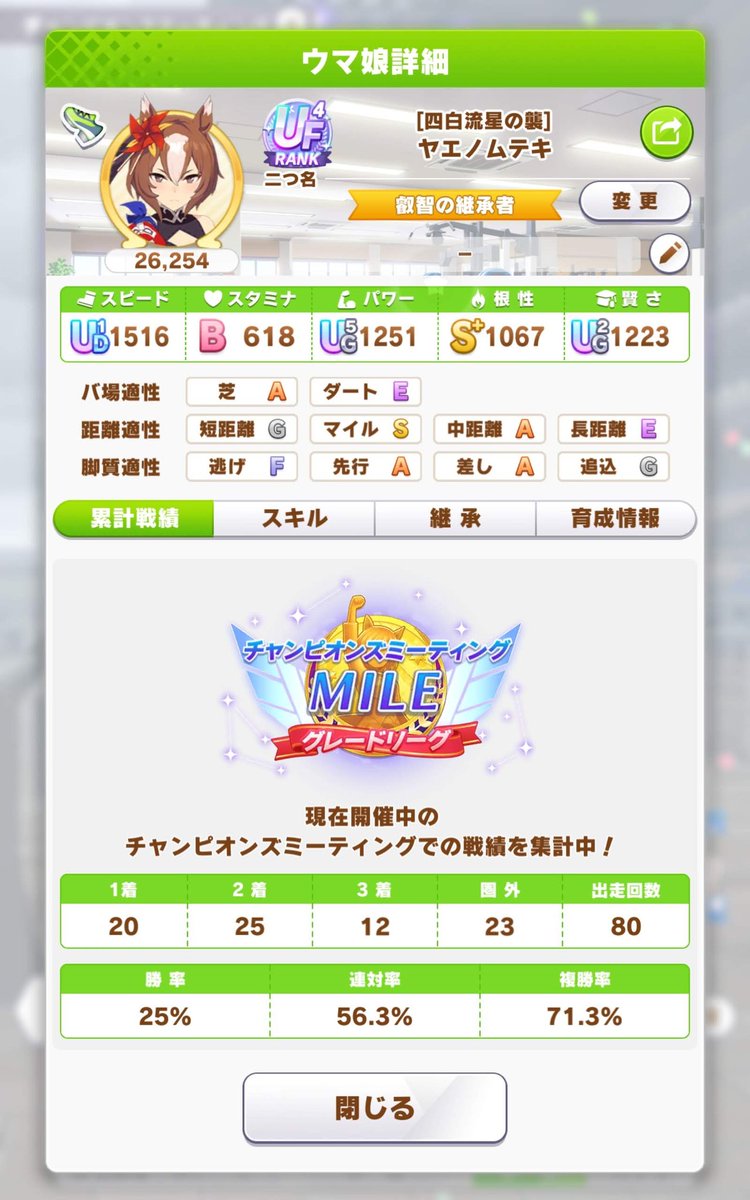 hirocci_uma's tweet photo. 対戦相手に一人もいなかったけど、ゴルシちゃんとヤエノさんは意外と強かったわ
決勝は負けてもここまで楽しめたから満足だわ
#ウマ娘　#チャンミ　#ゴルシ　#ヤエノ https://t.co/HUk8BQtUVP