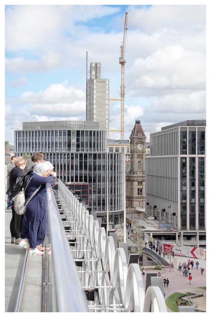 BethAstington's tweet photo. Admiring the view from the @LibraryofBham 2023 v 2019 (it was far too hot to fully match them!) #Birmingham https://t.co/etDrWvVZzF