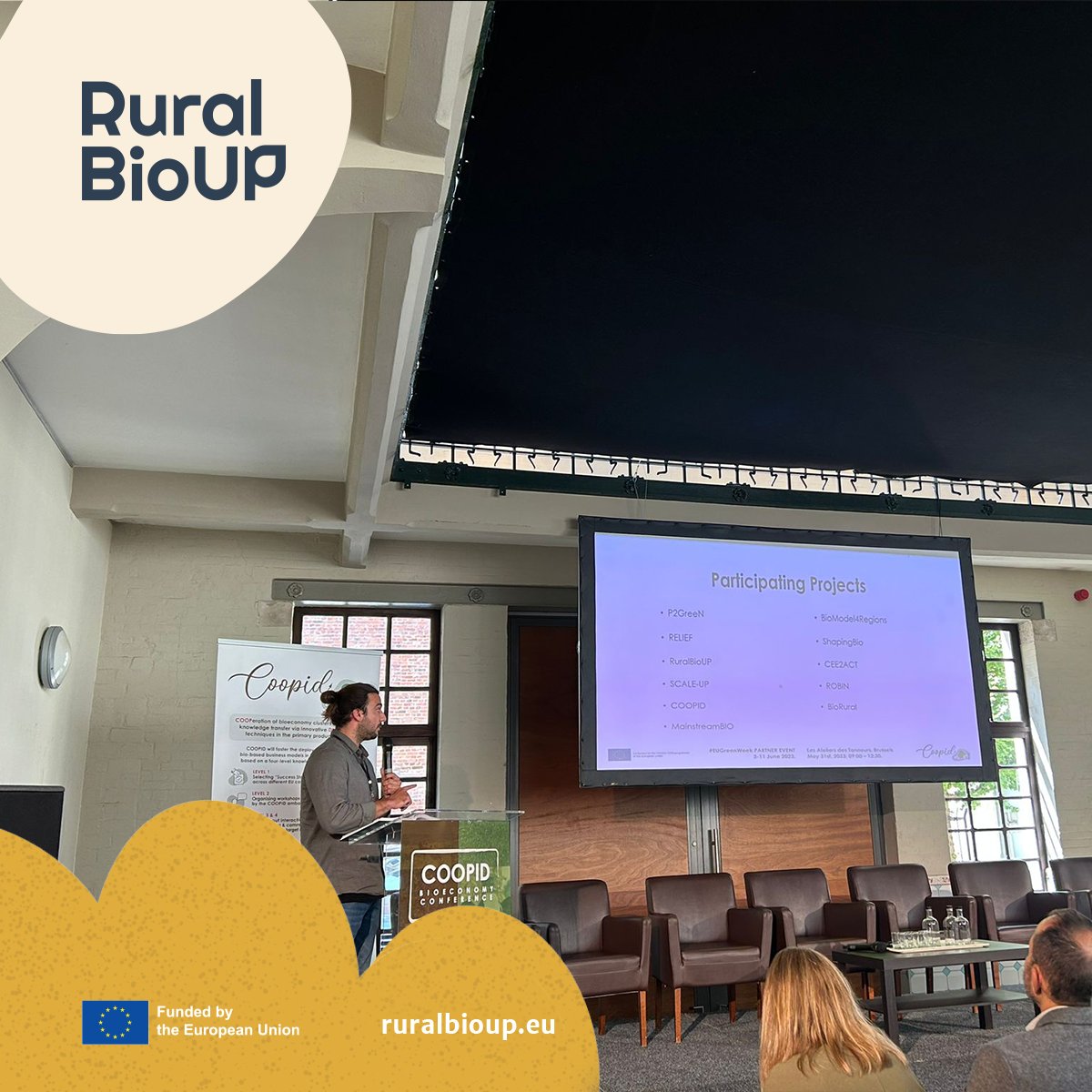 🔙 Our coordinator <a href="/apre_it/">APRE</a> participated on behalf of #RuralBioUp at COOPID Bioeconomy Conference.
It was the project's COOPID's final event and the launch of the Rural Bioeconomy Alliance (RBA), a new cluster of rural EU projects in the #bioeconomy we are part of. 🌿