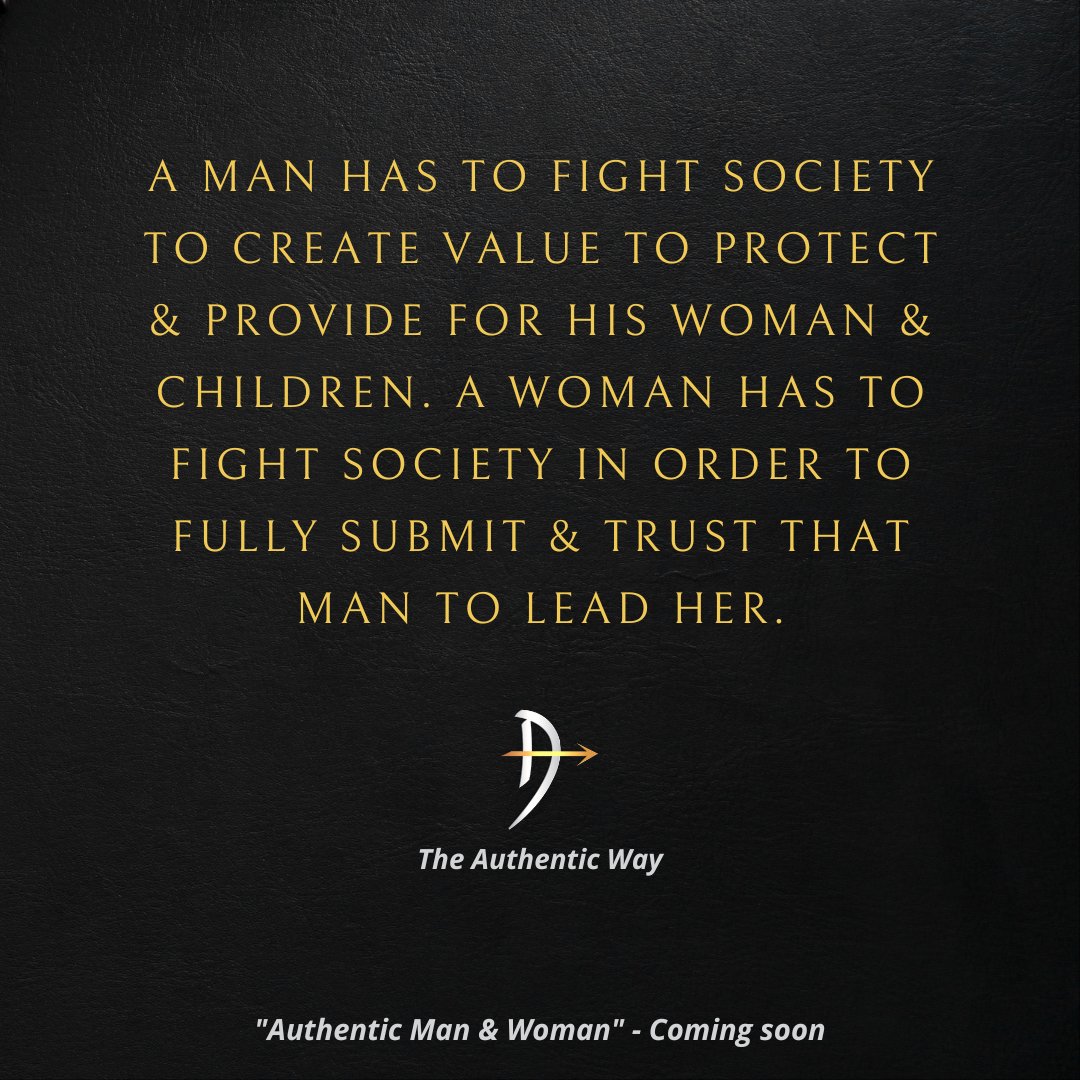 theauthenticway's tweet photo. A man and woman's burdens are different.

It seems that it's a fight nowadays in order to have a successful relationship, and build a strong family unit.

But that's ok though.. we gonna educate, inspire, and thrive.

This is all for The Authentic Man &amp; Woman. 🏹

#relationships https://t.co/Ph42Jh4tuZ
