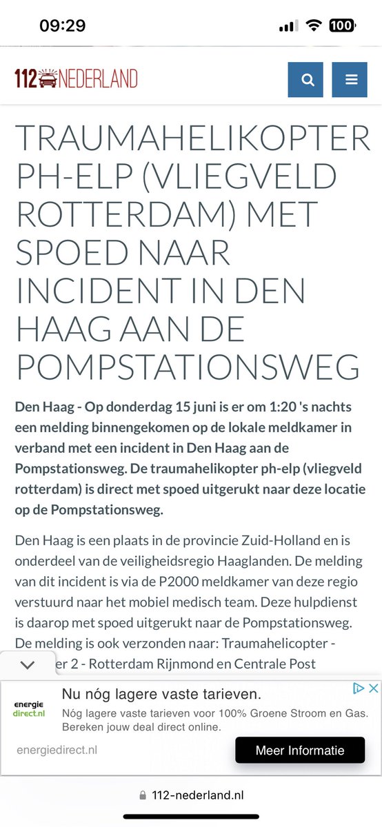 huig_plug's tweet photo. Goedemorgen @DJI_detentie, in de nacht van 14 op 15 juni vloog er om 01.20 uur een traumahelikopter naar het Scheveningse gevangeniscomplex. Vlak daarvoor reed er een ambulance naar Pompstationsweg 32. Wat is er precies gebeurd? Jullie woordvoerder Sabrina wil niets zeggen… https://t.co/TDkNXvxw7b