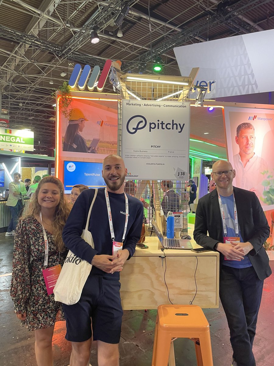 Bienvenue à #VivaTech ! 
Vous pourrez croiser notre super équipe sales <a href="/PitchyProd/">Pitchy Bros Prod</a> au stand <a href="/TSolutions_FR/">ManpowerGroup Talent Solutions France</a> ! Belle journée à tous 😘