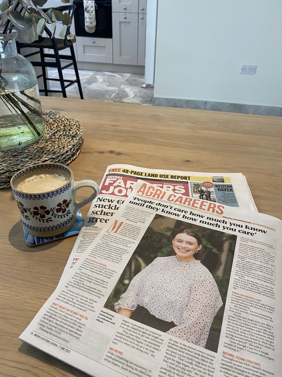 Catching up on the <a href="/farmersjournal/">Irish Farmers Journal</a> was a little different this morning📸.

A huge thank you to <a href="/sarahmcintosh46/">Sarah</a> and <a href="/IrishCountryLiv/">Irish Country Living</a> for the feature! And to my amazing colleagues at <a href="/Alltech/">Alltech</a> for being so supportive of my career🐖.