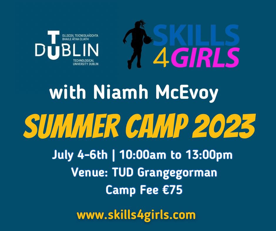 Niamh McEvoy (@niamhomc) on Twitter photo Skills4Girls Gaelic football camps now taking bookings:
- 4th,5th,6th of July in association with TU Dublin <a href="/TUDublinCCGAA/">TUDublin GAA Club</a>
- 11th, 12th, 13th of July in St. Sylvester Malahide <a href="/OfficialSylsGAA/">St Sylvester’s GAA</a>
Limited spaces available. Book through link below.
skills4girls.com Skills4Girls Gaelic football camps now taking bookings:
- 4th,5th,6th of July in association with TU Dublin <a href="/TUDublinCCGAA/">TUDublin GAA Club</a>
- 11th, 12th, 13th of July in St. Sylvester Malahide <a href="/OfficialSylsGAA/">St Sylvester’s GAA</a>
Limited spaces available. Book through link below.
skills4girls.com