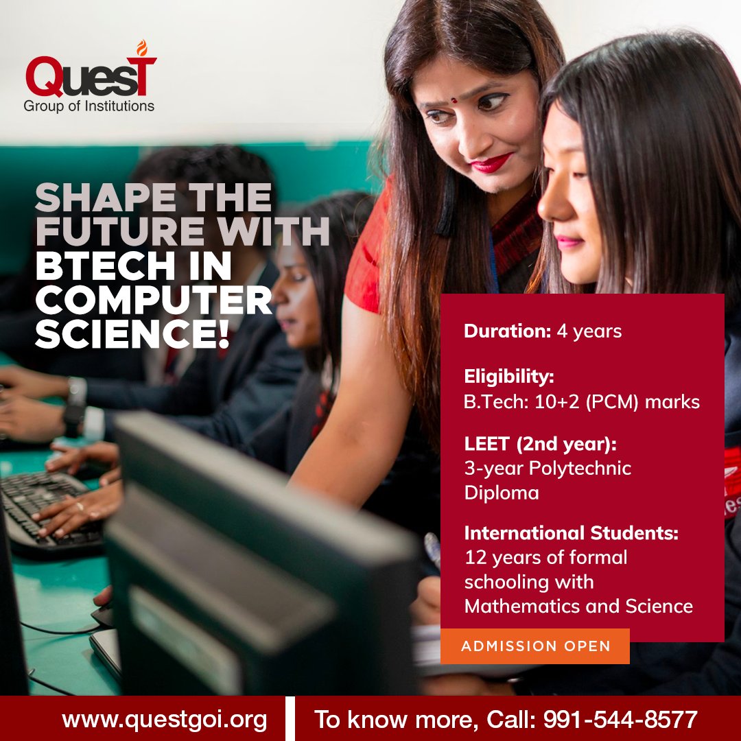 QuestMohali's tweet image. For admission and other queries,
visit our website: questgoi.org 
or call us on: 9915448577 

#Quest #QuestChandigarh #BTechComputerScience #ShapeTheFuture #GlobalOpportunities #Technology #Engineering