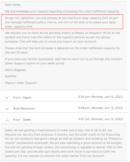 HARSH_INSIDE's tweet photo. Hey @FlipkartSellers, do you have a policy that limits sellers number of orders per day? Why do we spend thousands of rupees on ads then? Check out the image attached, every seller should be aware of this. @flipkartsupport @FlipkartStories @FlipkartEnables https://t.co/q24JFbvKKT