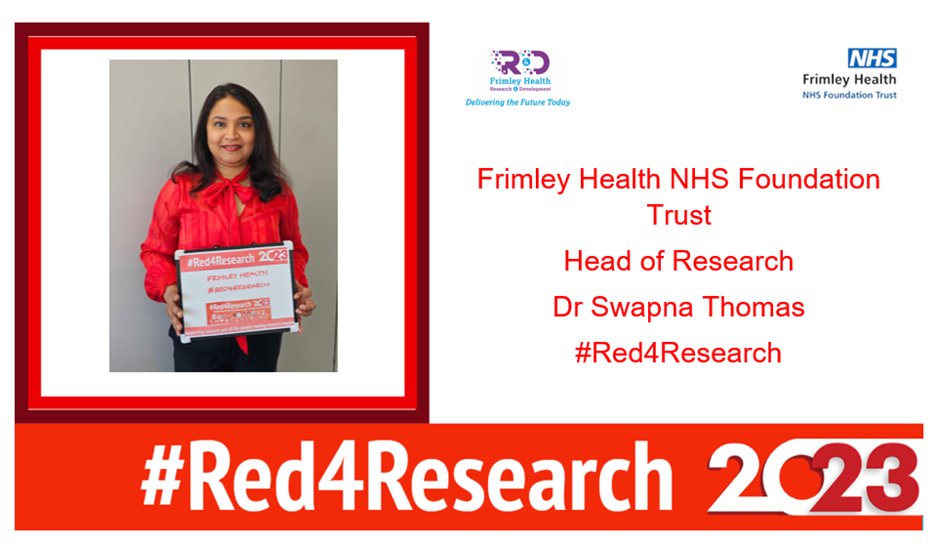 FHFT Research and Innovation (@fhft_research) on Twitter photo R&D <a href="/FrimleyHealth/">Frimley Health NHS Foundation Trust ๐</a> supporting #Red4Research today! @NIHRCRN_kss <a href="/mattdgardiner/">Matthew D. Gardiner</a> @NHSRDForum <a href="/SwapnaThomas11/">Swapna Thomas</a> R&D <a href="/FrimleyHealth/">Frimley Health NHS Foundation Trust ๐</a> supporting #Red4Research today! @NIHRCRN_kss <a href="/mattdgardiner/">Matthew D. Gardiner</a> @NHSRDForum <a href="/SwapnaThomas11/">Swapna Thomas</a>