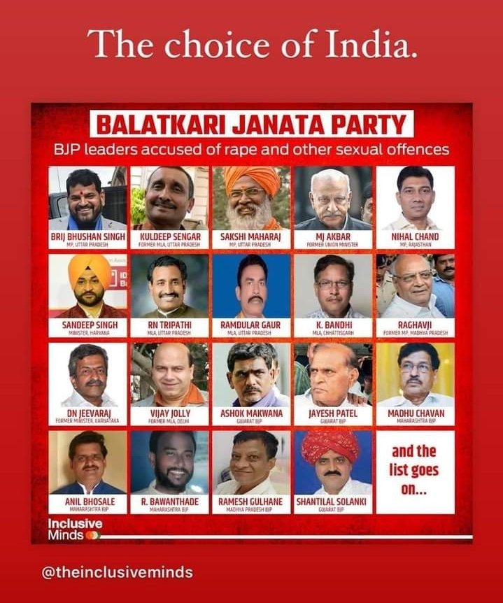 The rapist list of BJP