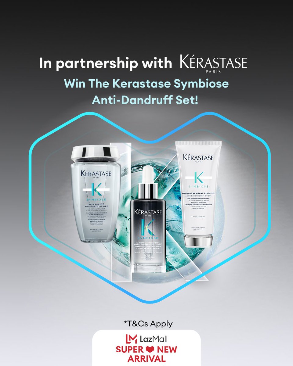 Win this Kérastase bundle including the #KerastaseSuperNewArrival Anti-Dandruff Serum! ✨ How to join: 1. 👍 #LazadaPH 2. Tag👇 a beauty bestie who loves Kérastase Itching to try this newest haircare must-try? Add to cart at #KerastaseOnLazMall now!🛒 lzd.co/KerastaseSNA