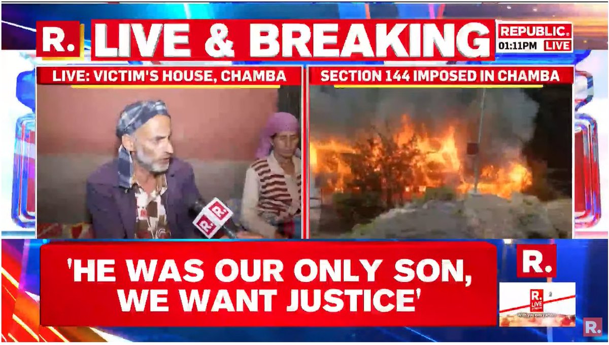 Chamba Murder Case | My son was hacked to death. He was our only son, we want justice: Victim's father speaks to Republic and demands capital punishment.  

#Chamba #HimanchalPradesh #HimachalPradeshNews 

youtube.com/watch?v=FMFqKC…