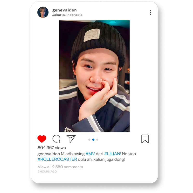 theabysser's tweet image. ㅤ      

📷 𝐠𝐞𝐧𝐞𝐯𝐚𝐢𝐝𝐞𝐧 instagram updated.  

𝐂𝐚𝐩𝐭𝐢𝐨𝐧: Mindblowing #MV dari #LILIAN! Nonton #ROLLERCOASTER dulu ah, kalian juga dong!

   ㅤ  ㅤ