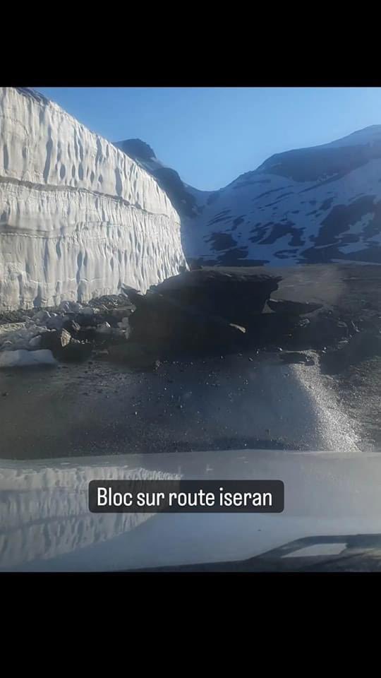 Closure of the Col de l’Iseran on thé #bonneval side due to rock fall. We will advise when it reopens.  #frenchalps #mountainlife #valdisere #tignes #mountainpass #italyaccess