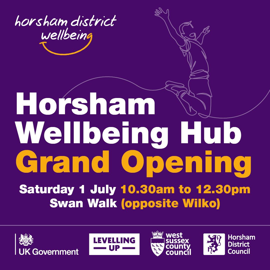 HorshamHealth's tweet photo. Grand opening!! @SwanWalkShop
We are very excited to share the news of our new Wellbeing Hub 🔑 ✨
Join us in celebrating our new home with lots of games, activities and prizes to be won! 🥳 🏆
~located opposite Wilko~
#Wellbeing #Swanwalk https://t.co/oxaX1X9GbL