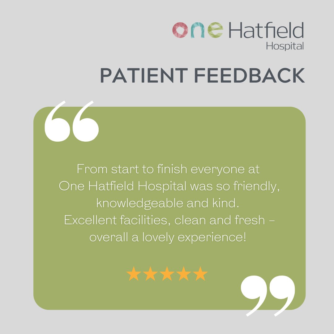 ⭐ Feedback Friday ⭐

#patientfeedback #onehatfieldhospital #onehealthcare