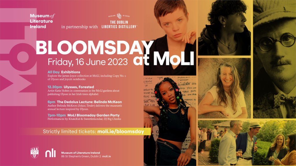 Tourism-Culture-Arts-Gaeltacht-Sport-Media (@deptcultureirl) on Twitter photo Celebrating 101 years of James Joyceâs Ulysses <a href="/MoLI_Museum/">MoLI â Museum of Literature Ireland</a> have a series of events on throughout the day including artists Katie Holten, and Belinda McKeon as well as a garden party featuring guest performances!
Limited tickets available đď¸ moli.ie/bloomsday/
#Bloomsday Celebrating 101 years of James Joyceâs Ulysses <a href="/MoLI_Museum/">MoLI â Museum of Literature Ireland</a> have a series of events on throughout the day including artists Katie Holten, and Belinda McKeon as well as a garden party featuring guest performances!
Limited tickets available đď¸ moli.ie/bloomsday/
#Bloomsday