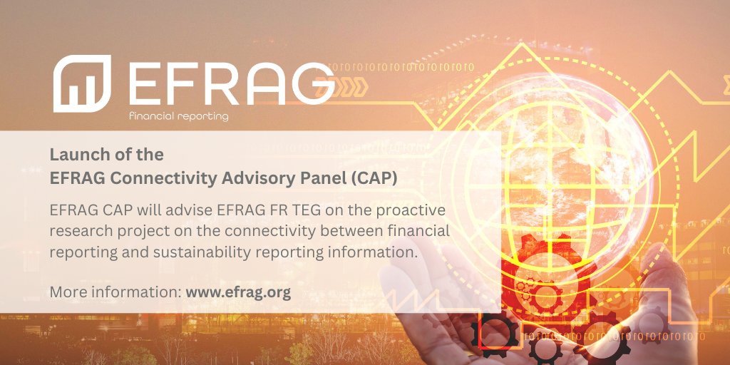 📢#EFRAG welcomes the recently appointed members of the EFRAG Connectivity Advisory Panel (EFRAG CAP) and looks forward to a fruitful collaboration on connectivity between #FinancialReporting and #SustainabilityReporting.

👉Find out more : bit.ly/3NaS3FU