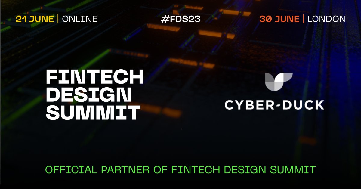 Cyber-Duck are an official partner of FinTech Design Summit. Meet their virtual and physical booths at the upcoming summits where you can find out how they can help you design better human-centered experiences accessible to everyone.