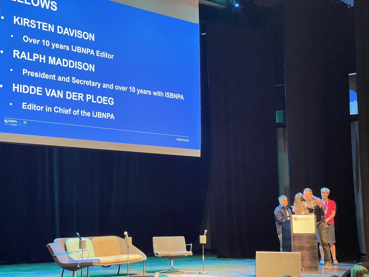 Congratulations to the three new fellows of @isbnpa. Kirsten Davison, Ralph Maddison & Hidde van der Ploeg. Rock stars ⭐️ #ISBNPA2023