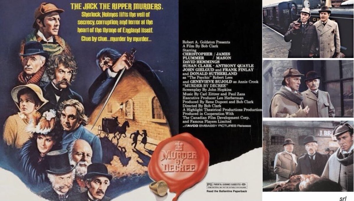 11am TODAY on @Legend__Channel 

The 1979 #SherlockHolmes film🎥 “Murder by Decree” directed by #BobClark & written by #JohnHopkins

Inspired by characters created by #SirArchurConanDoyle

🌟#ChristopherPlummer #JamesMason #DavidHemmings #SusanClark #AnthonyQuayle #JohnGielgud