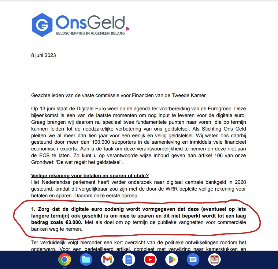 VerduijnNiels's tweet photo. Zolang de digitale euro geen spaarmiddel mag worden en niet als doel heeft om op termijn de publieke vangnetten voor commerciële banken weg te nemen zullen de banken hun huidige machtspositie behouden. Stichting Ons Geld zal dit blijven benadrukken 👇👇👇

https://t.co/xs6H0f2lbb https://t.co/HX03aa1gui