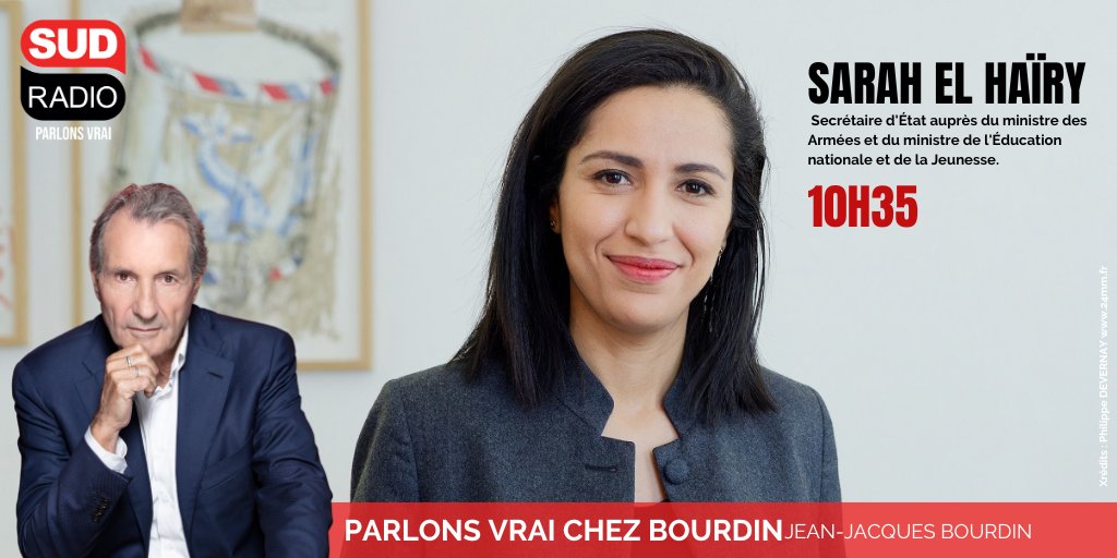 🔴Parlons Vrai chez @JJBourdin_off 

➡️Le SNU va être intégré en classe de seconde. 

📌À 10H35, @sarahelhairy, Secrétaire d'Etat chargée de la Jeunesse et du #SNU, sera notre invitée.

☎️ 0.826.300.300
#ParlonsVrai