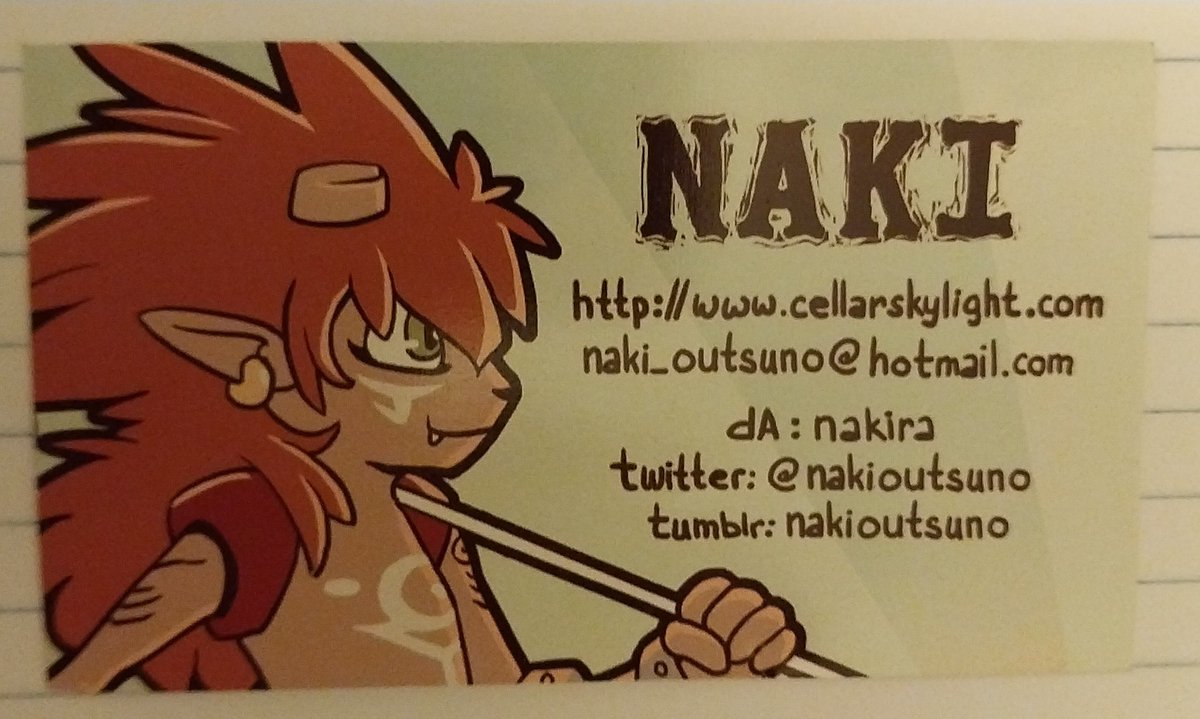 @Soapfish_art + @nakioutsuna -  

I found this in an old binder of goodies from @AnimeNEXT #2011

not sure of you are 1 in the same (2x names, diff styles)
OR ur 2 diff ppl that shared a biz card OR wut?

Either way was fun seein these, I hope ur gr8!

#AnimeConvention #AnimeCon