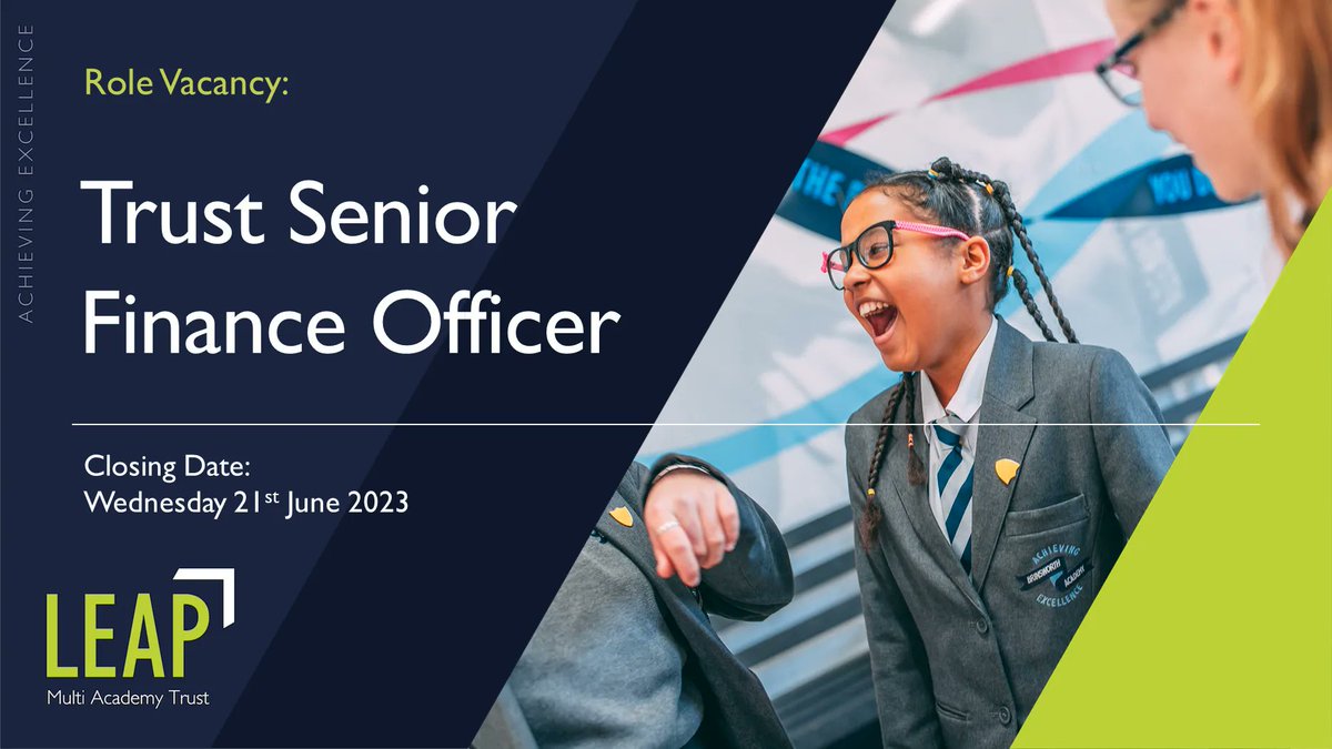 Applications are still open!

We are searching for a Senior Finance Officer to join our Trust.

Apply today!

🔗 bit.ly/3ClNaEY