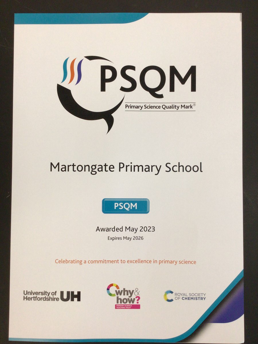 Our certificate has arrived for the Primary Science Quality Mark that we have achieved ✨ 
<a href="/Psqm_HQ/">Primary Science Quality Mark</a>
