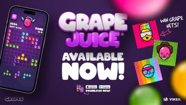 Happy Friday fam! GrapeJuice 2.0 is Now Live! 💵 Revenue model intergration 🏆 New Raffle Leaderboard 🍇 Daily competitions to win grape prizes joingrapes.com/download/