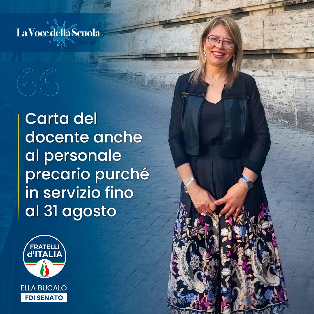 ✒️"Si tratta di un ulteriore importante passo verso il pieno riconoscimento dell'altissimo valore del personale docente precario in servizio, personale sul quale ormai da decenni si regge la scuola italiana."

👇👇👇 lavocedellascuolalive.it/2023/06/15/buc…