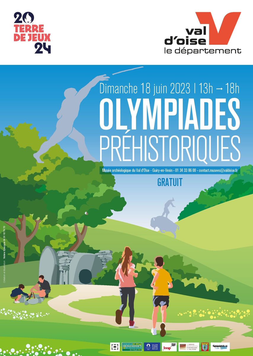 Le Musée archéologique du #Valdoise organise "Olympiades préhistoriques"
📅Dimanche18 juin, venez traverser la préhistoire en famille et relever différents défis sportifs. 
Inscription ➡️ow.ly/XOnh50OHG1q