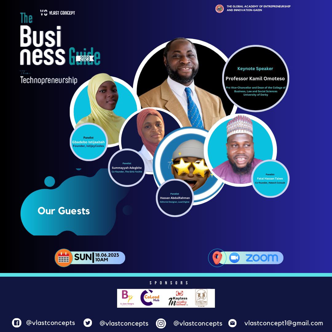 LuqcomIn's tweet photo. You are invited to learn more about entrepreneurship in tech and starting a career in tech with our partners at The Business Guide 2023 on 18th June, 2023 by 10:00am live on Facebook 

(https://t.co/IabzPaxGF7)

Kindly 👍&amp;share @Sirlam_ @OgbeniDipo @officialABAT @UN @quadamin https://t.co/OgMEQ6MVnN