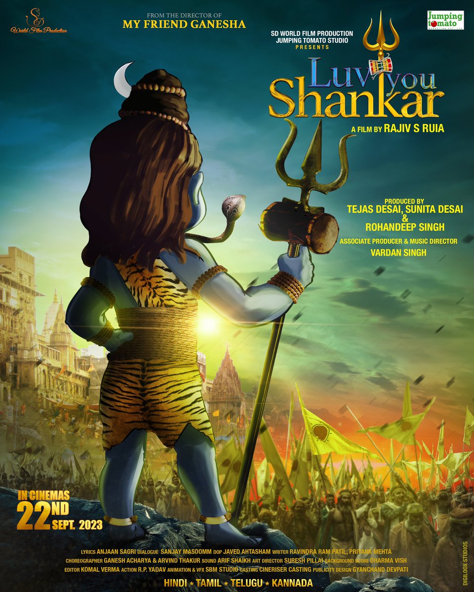 ‘LUV YOU SHANKAR’ TO RELEASE ON 22 SEPT… #LuvYouShankar - the composite animation drama - to release in *cinemas* on 22 Sept 2023… Stars #ShreyasTalpade, #SanjayMishra, #TanishaaMukerji, #AbhimanyuSingh and #HemantPandey.

Directed by #RajivSRuia… Produced by #TejasDesai,