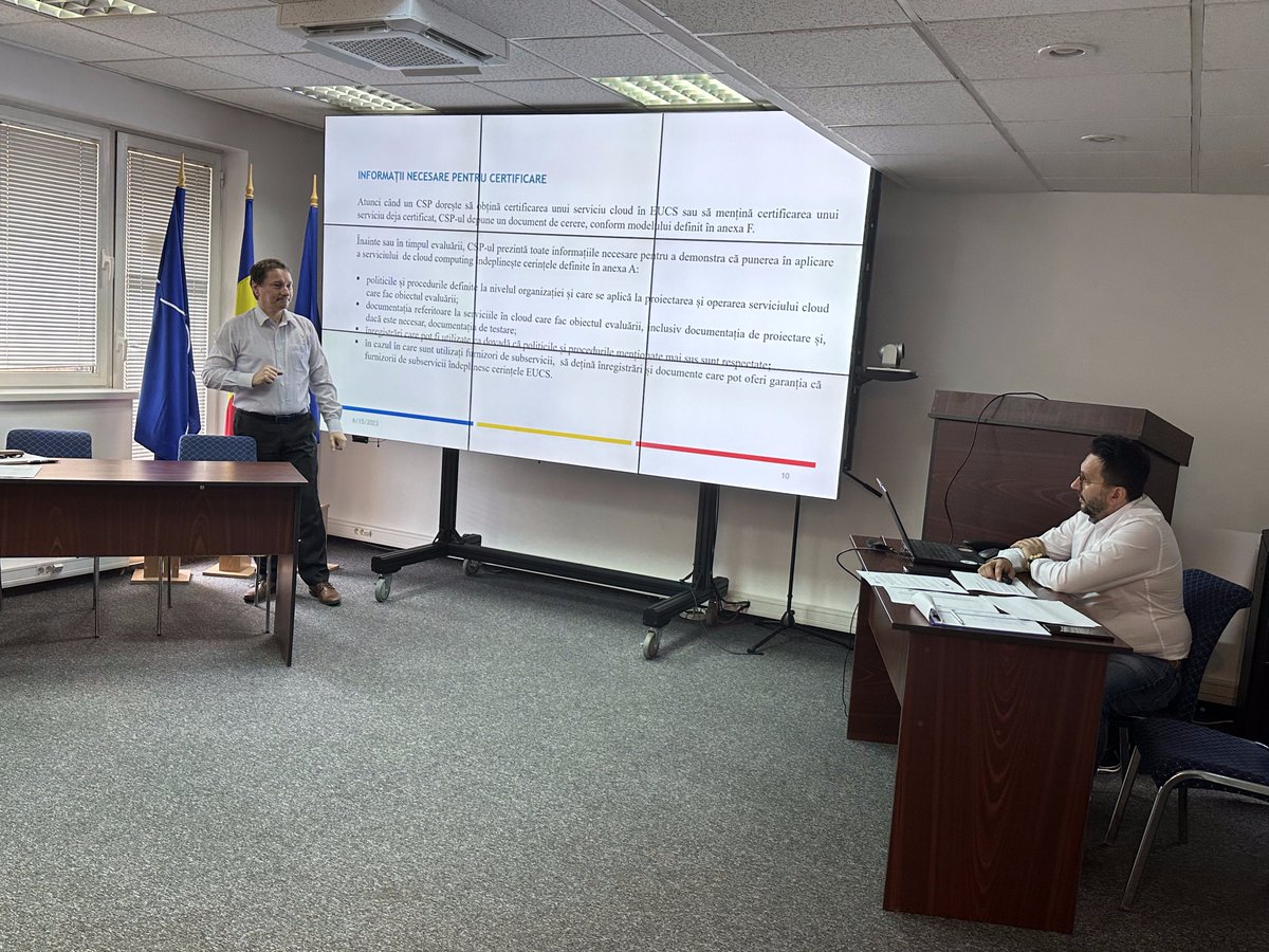 DNSC_RO's tweet photo. optime de adoptare și implementare a schemei de certificare a securității cibernetice a produselor, serviciilor și proceselor IT&C. /3
#DNSC #RENAR #EY #CEFTelecom #EU #project #certification #study #Romania https://t.co/PCx3xjYU18