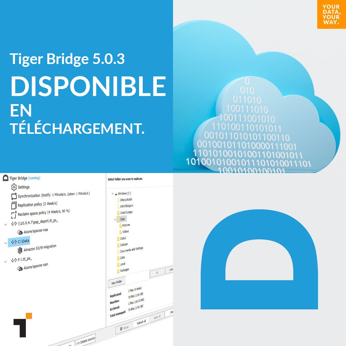 TigerTechFr's tweet image. Heureux d&apos;annoncer que #TigerTechnology a lancé Tiger Bridge 5.0.3, la dernière version de son logiciel de #gestiondesdonnées compatible avec le cloud. 
zurl.co/UoFq