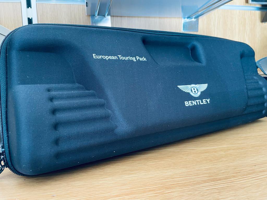 Bentley European Touring Pack Offer. This EVA Storage bag pack contains Hi Visibility Jackets, Warning Triangle and Disposable gloves 🚨Was £74.59 NOW £52.49🚨 Available to purchase in our shop🙌🏼. 
#bentley #touringpack #sale #giftideas #automobilia #pandawood #pawood
