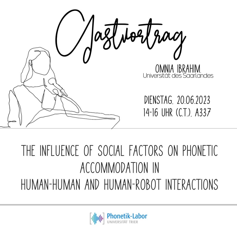 Katharina Zahner-Ritter (@zahner_ritter) on Twitter photo Interested in phonetic accommodation? Join our #hybrid guest lecture with <a href="/omniaabdo_Ph/">Omnia Ibrahim</a> from <a href="/LstSaar/">LST @ Saarland University</a> happening next Tuesday at the #phoneticslab <a href="/TrierUni/">Universität Trier</a>? Drop me a line for the zoom details! Interested in phonetic accommodation? Join our #hybrid guest lecture with <a href="/omniaabdo_Ph/">Omnia Ibrahim</a> from <a href="/LstSaar/">LST @ Saarland University</a> happening next Tuesday at the #phoneticslab <a href="/TrierUni/">Universität Trier</a>? Drop me a line for the zoom details!