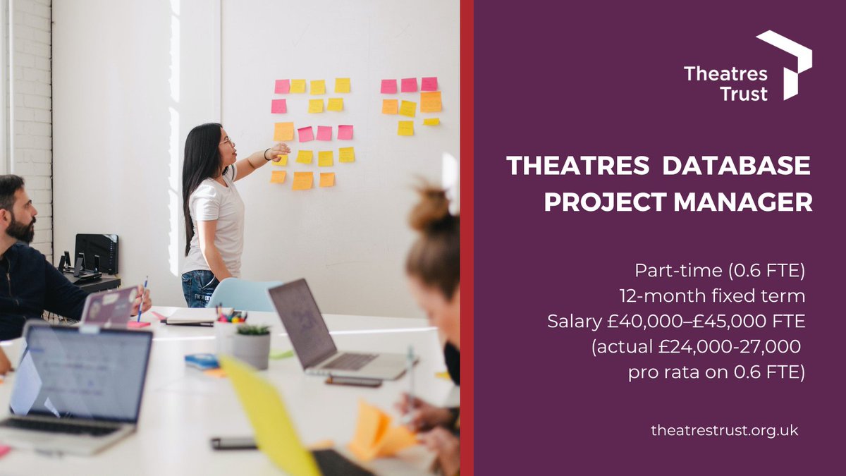 TheatresTrust's tweet photo. 📅 Just one week left to apply for the Theatres Database Project Manager position.

This important role will coordinate the delivery of a new comprehensive database of all the UK’s theatres.

https://t.co/QrkpXMWbTT https://t.co/CSUpjgMAK7