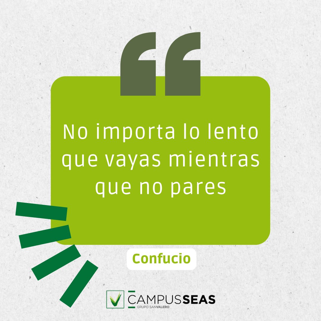 'No importa lo lento que vayas mientras que no pares.'

〰 Confucio 〰

#NosReinventamosContigo
#CampusSEAS #SEAS #ESAH #Dsigno #EFAD #EscueladeVeterinaria #FPOnline
#formaciónonline