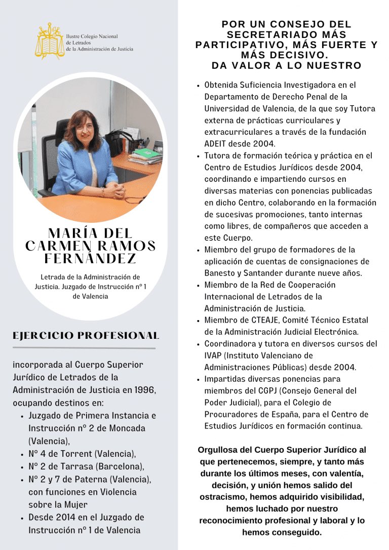 coseju's tweet image. Quién es quién: Carmen Ramos. Elecciones al #CONSEC #LAJ #LAJs letradosdejusticia.es/quien-es-quien…