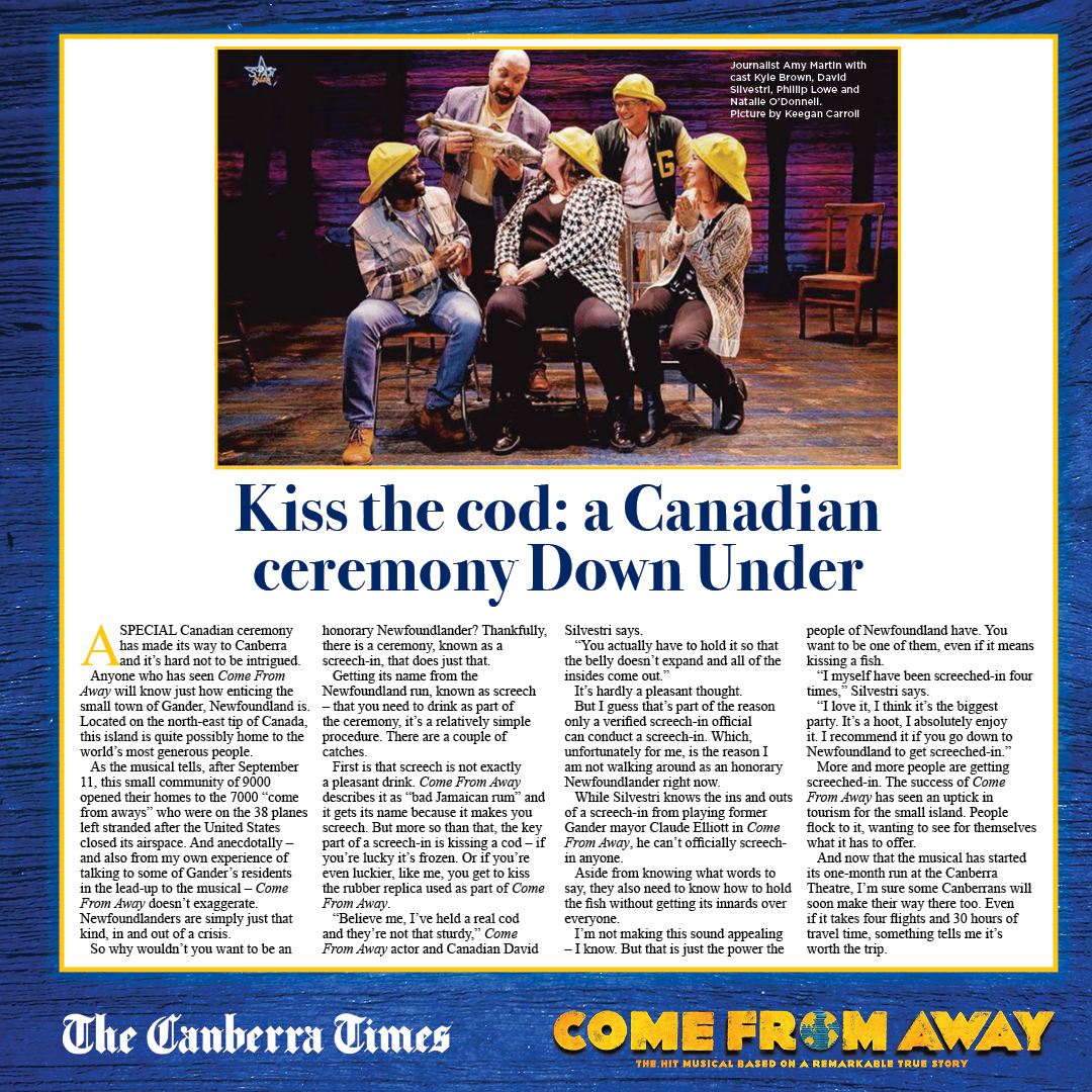 “A special Canadian ceremony has made its way to Canberra and it’s hard not to be intrigued…” 🌎 ✈️ <a href="/canberratimes/">Canberra Times</a> 

Get screeched in at the <a href="/canberratheatre/">Canberra Theatre Centre</a> now! Secure your tickets before it’s too late - bit.ly/3Jdm9aL 🎫 <a href="/visitcanberra/">VisitCanberra</a>