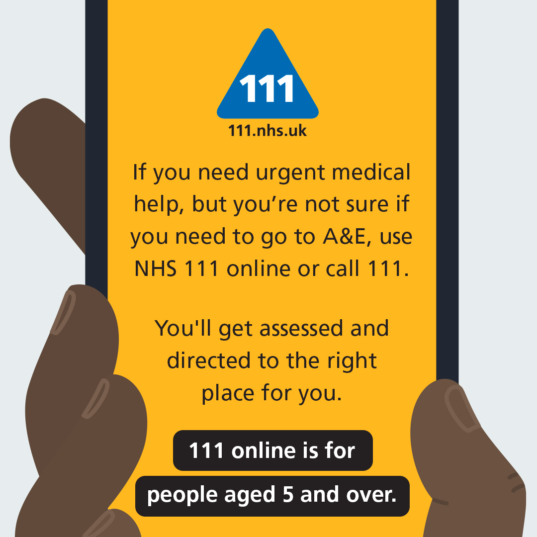 NHSSurreySussex's tweet photo. If you are unwell or injured, it’s important to choose the right service to make sure you get the best treatment as quickly as possible.

Choosing the right NHS service will help reduce pressure on A&amp;E and GP services, freeing them up to help those who need it most. https://t.co/XfYbI1H9rS
