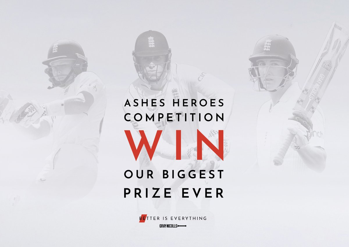 To celebrate the men's Ashes, we've launched a competition for our biggest prize ever:

1st Prize: £1500 Gray-Nicolls voucher + a GN Players bat, presented during a factory tour at Gray-Nicolls HQ.
 
2nd prize: £750 voucher

3rd prize: GN Players bat 

🔗 fal.cn/3z97y