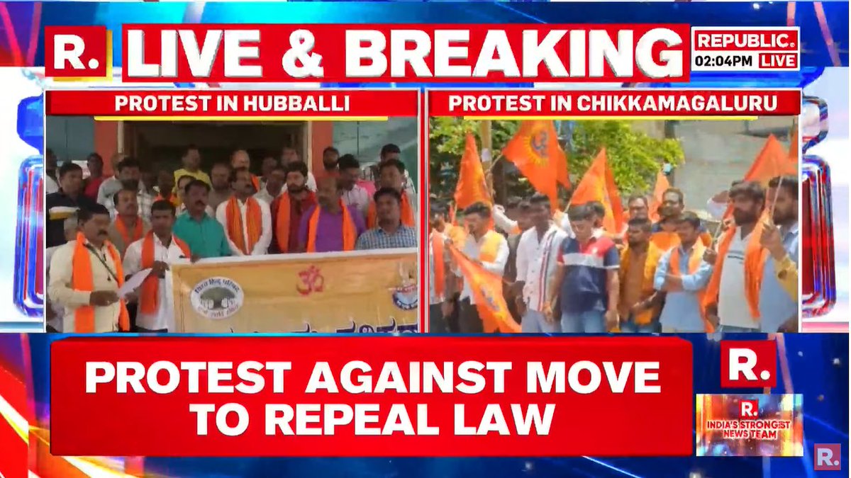 #LIVE | Karnataka: Hindu groups stage protest in Chikmagalur and Hubli over the decision of Congress government to repeal anti-conversion law.

#Karnataka #Chikmagalur #Hubli #AntiConversionLaw #Congress 

youtube.com/watch?v=FMFqKC…