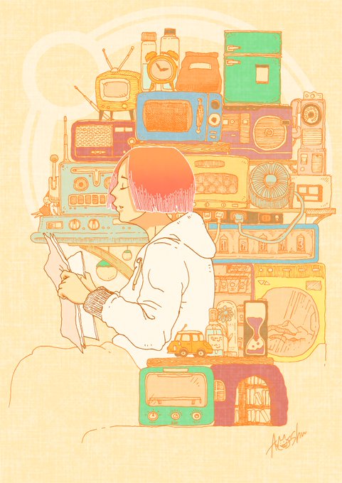 「clock television」 illustration images(Latest)