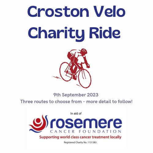 Save the date for our 2023 charity ride, raising money for <a href="/RosemereCF/">Rosemere Cancer Foundation</a>!
