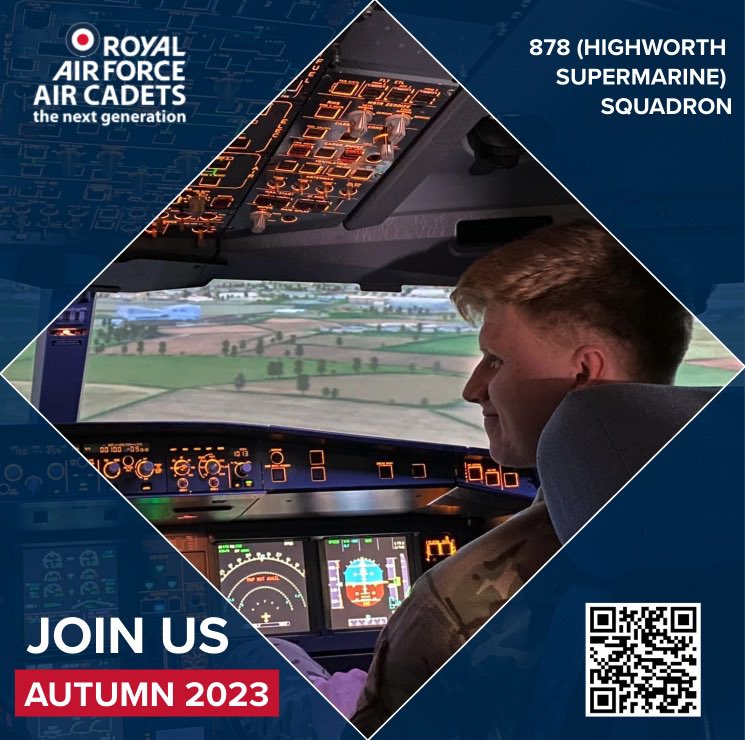 878Highworth's tweet photo. 8️⃣7️⃣8️⃣ Sqn are now taking names for our Autumn 2023 recruitment! Want to join us? Follow the link or scan the QR code to get your name on our waiting list!

https://t.co/IMMazhTZdV 

#joinus #whatwedo #noordinaryhobby #aircadets #ventureadventure #flying #gliding https://t.co/UaPqv1q9Ae