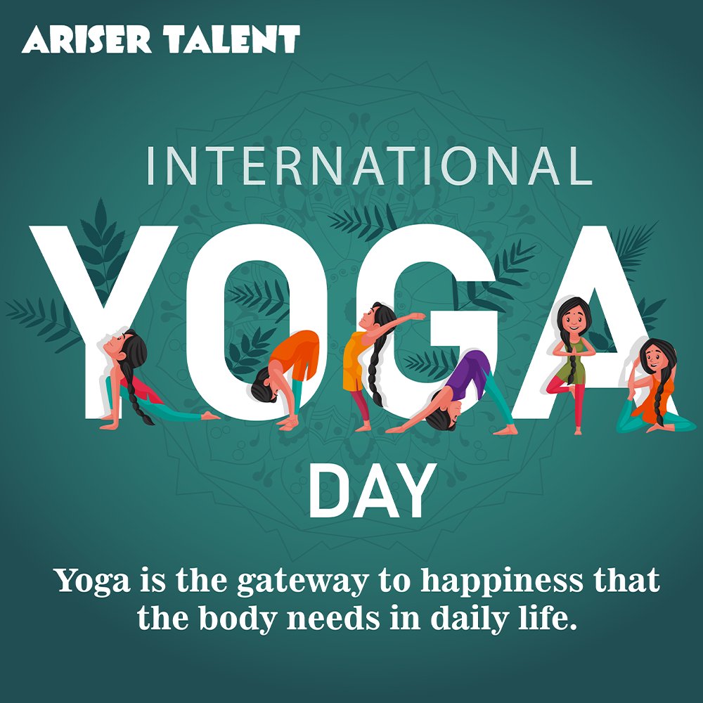 Yoga is the only key to being fit and it's essential to do it daily to keep your mind stress free. Happy Yoga Day to all.
#AriserTalent #Twitter  #yoga #bodyneeds #stressfree #happiness #gateway